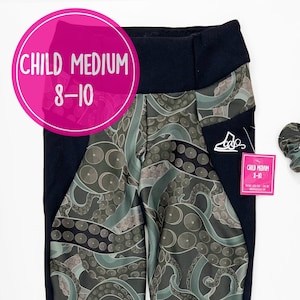 CM Black Green Octopus Tentacle Figure Skating Practice Pants - Be Bright - Skating Pants - Ice Skater Gift Apparel - Figure Skater Pants
