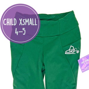 CXS Grüne Tundra Fleece Eiskunstlaufhose - Be Bright Eiskunstlaufhose - Eiskunstläuferin - Eislaufbekleidung - Eiskunstlaufhose