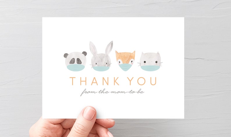 virtual baby shower thank you card quarantine baby shower