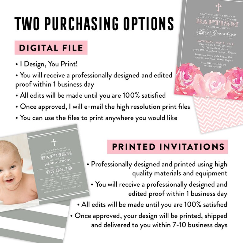 Peach Baptism Invitation Photo Baptism Invitation Girl Baptism Invitation Photo Christening Invitation Baptism Invitation with Photos