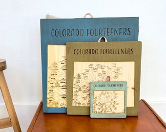 Colorado 14ers Travel Map with Map Tacks