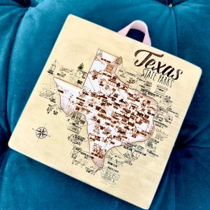 Texas State Parks Travel Map with Map Tacks