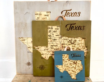 Texas Travel Map with Map Tacks