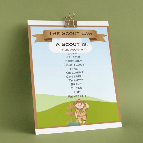 The Scout Law Printable, Scout Law Printable, Scout Law, Boy Scouts Scout Law, Cub Scouts Scout Law