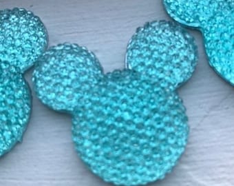 Disney Large Glittering Mickey Heads - Big Bling! Set of 4!  NEW COLORS! Blue, Silver + Variety of more colors...