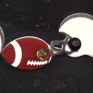 Football Themed Decorative PoshPushPins; Set of 4-GREAT gift! 2 Balls/2 Helmets