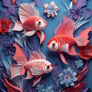 NEW 3d fish bundle sublimation wrap download 5 files total