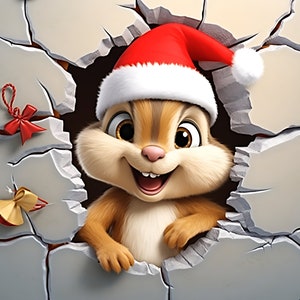 3D Chipmunk kerstmuts doorbraak sublimatie 20oz wrap