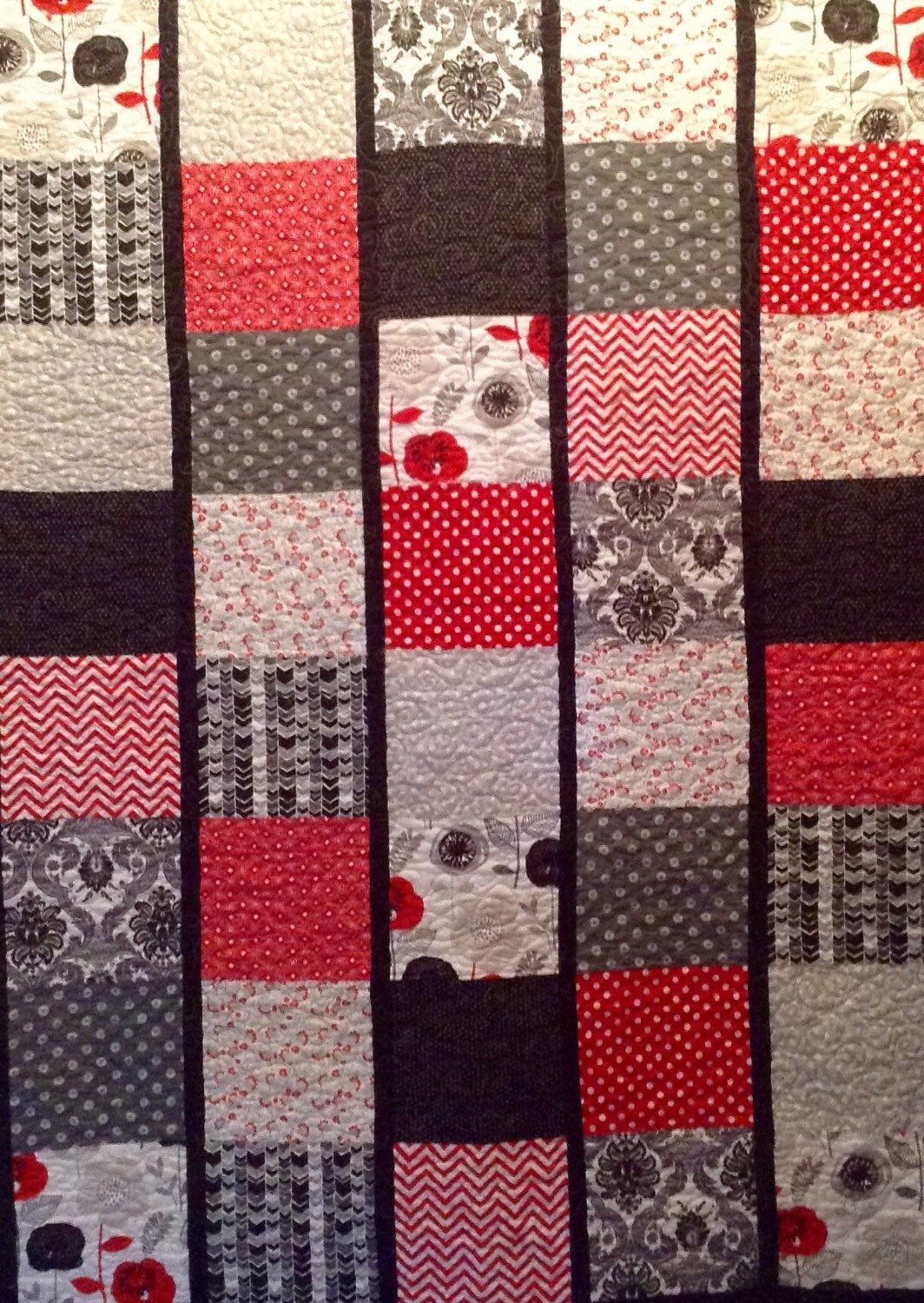 Red Block Quilt Modern Bold Quilt Grey Quilt Black Quilt Etsy Canada