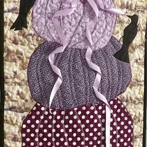 Halloween Black Birds Quilt, Purple Stacked Pumpkins, Art Quilt