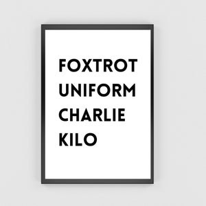 Bande de lévriers, uniforme de fox-trot, impression de paroles de Charlie kilo. Impression de haute qualité ou téléchargement numérique.