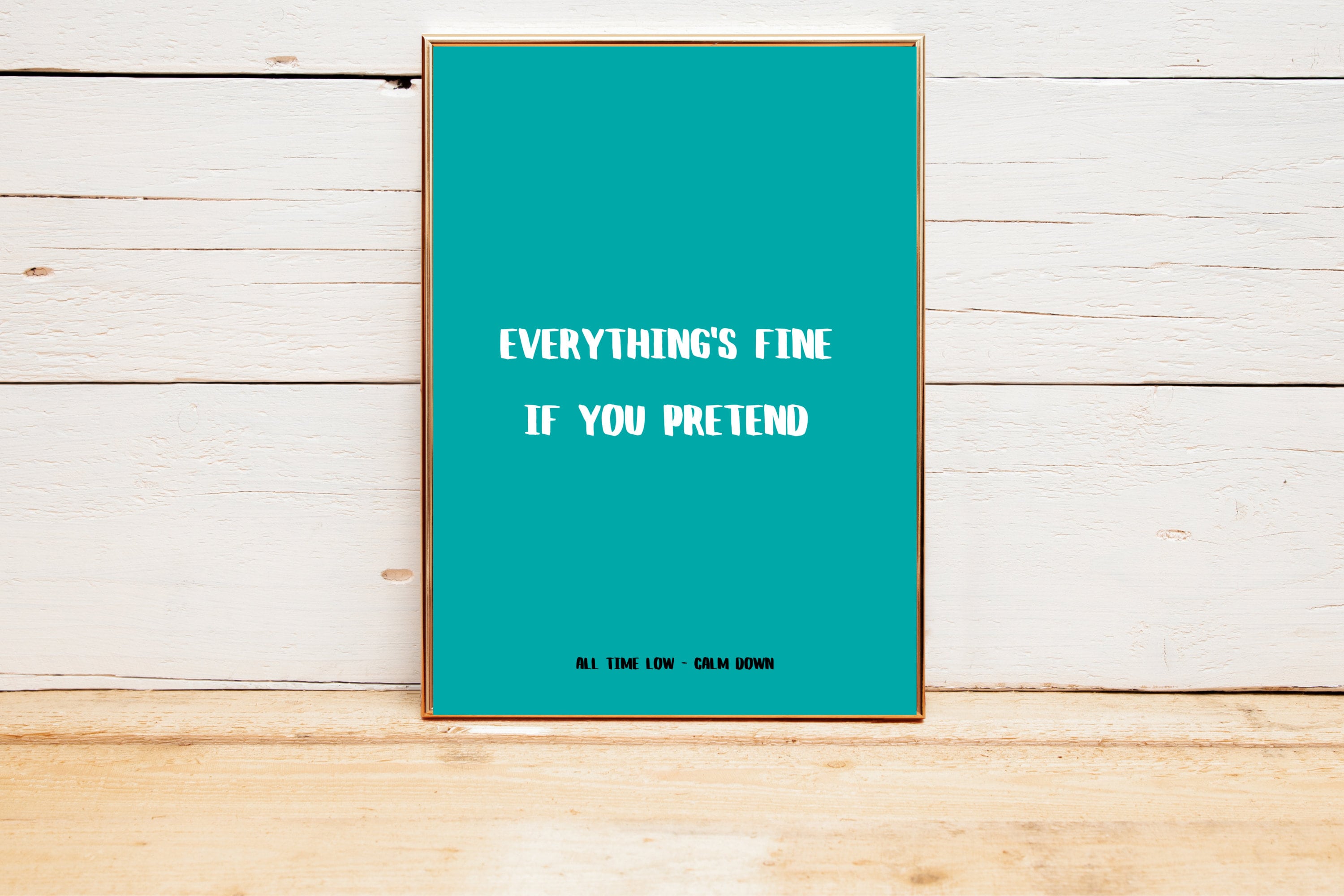 All Time Low Lyric Print. Calm Down Lyrics. 5 Designs to Choose