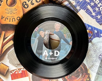 personalized wedding vinyl record for guestbook or favors