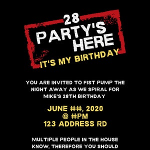 Printable Jersey Shore Custom Birthday Party Invitation