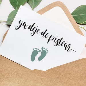 Spanische Digitaldruck Schwangerschaftsmitteilungskarte für Ehemann - abuelos Großeltern - Grußkarte - printable - Mama - neues Baby - Babykarte