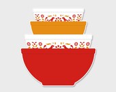 Pyrex Friendship Nesting Mixing Bowls Sticker Decal Gift for Her Rare Pyrex Friendship Friends Laptop Sticker Laptop Decal