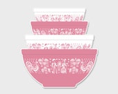 Pyrex Butterprint Amish Nesting Mixing Bowls Sticker Decal 2 Gift for Her Rare Pyrex Laptop Sticker Laptop Decal Pyrex Prints