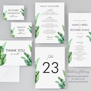 Tropical Destination Wedding Menu / 1205 image 2