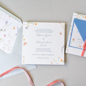 Wildflower Letterpress Wedding Invitation Suite / #1252