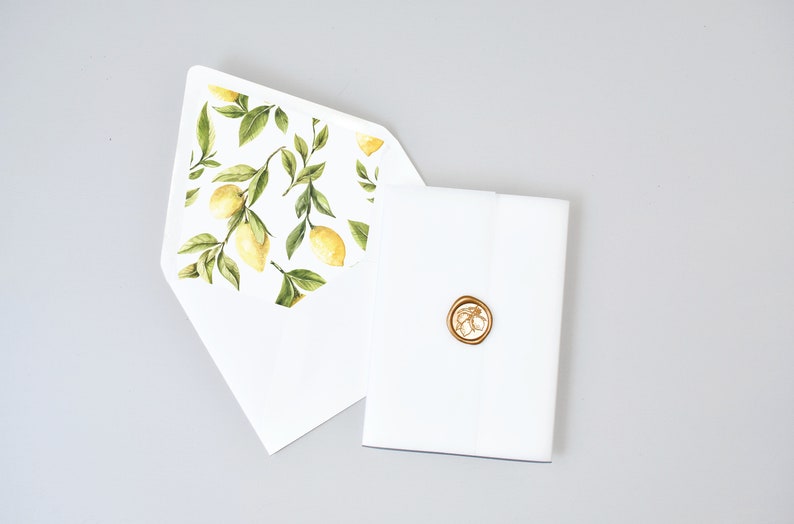 Lemon Citrus Wedding Invitation Suite #1212