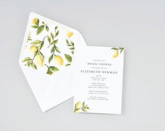 Lemon Citrus Bridal Shower Invitation / #1212
