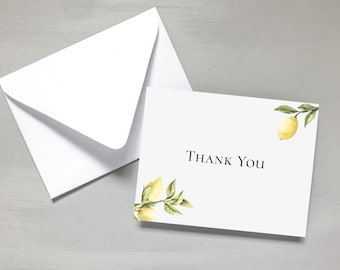 Lemon Citrus Wedding Folded Thank You Cards / #1212