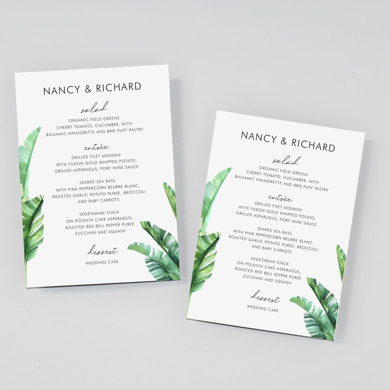 Tropical Destination Wedding Menu / 1205 image 1