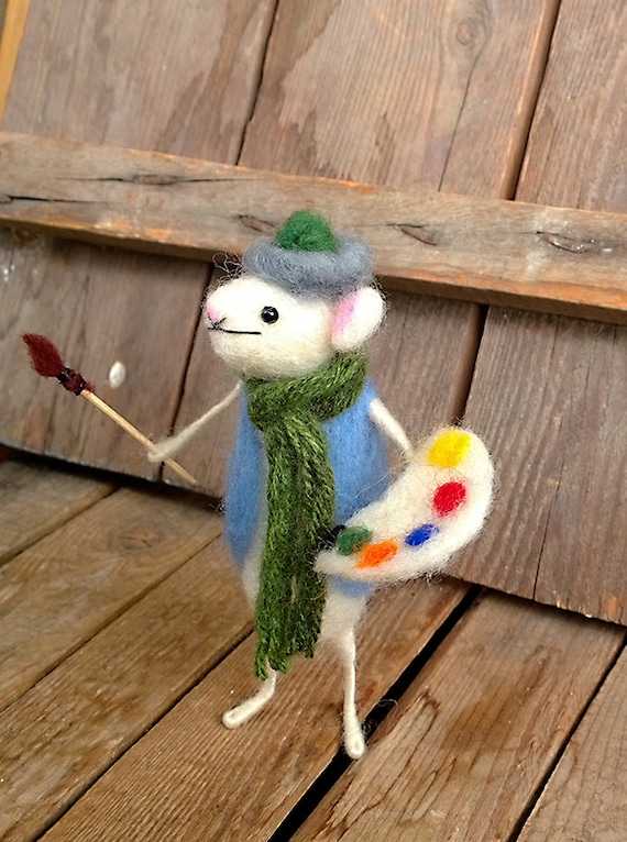 Filz Maus Künstler Maler Nadel gefilzte Mäuse Niedliches Tier ...