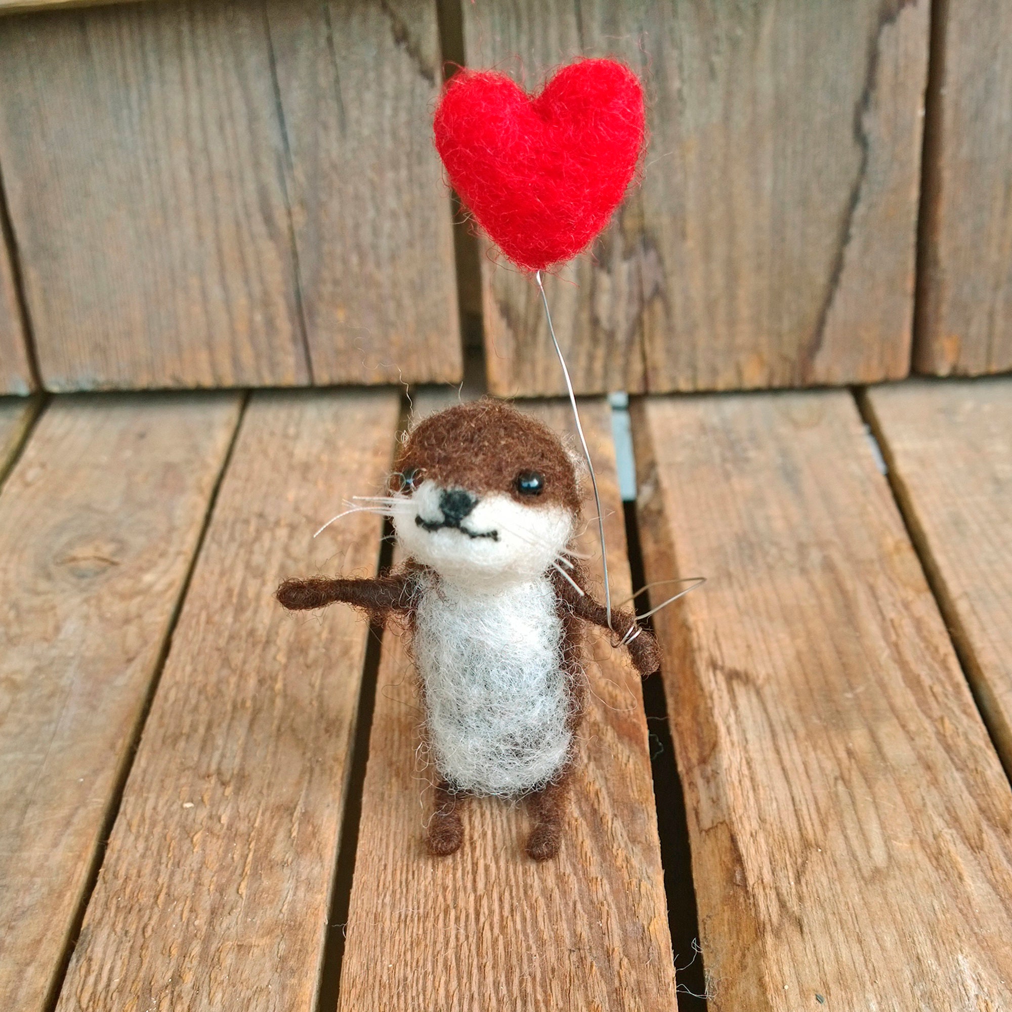 Otter Holding a Heart Polymer Clay Cutters