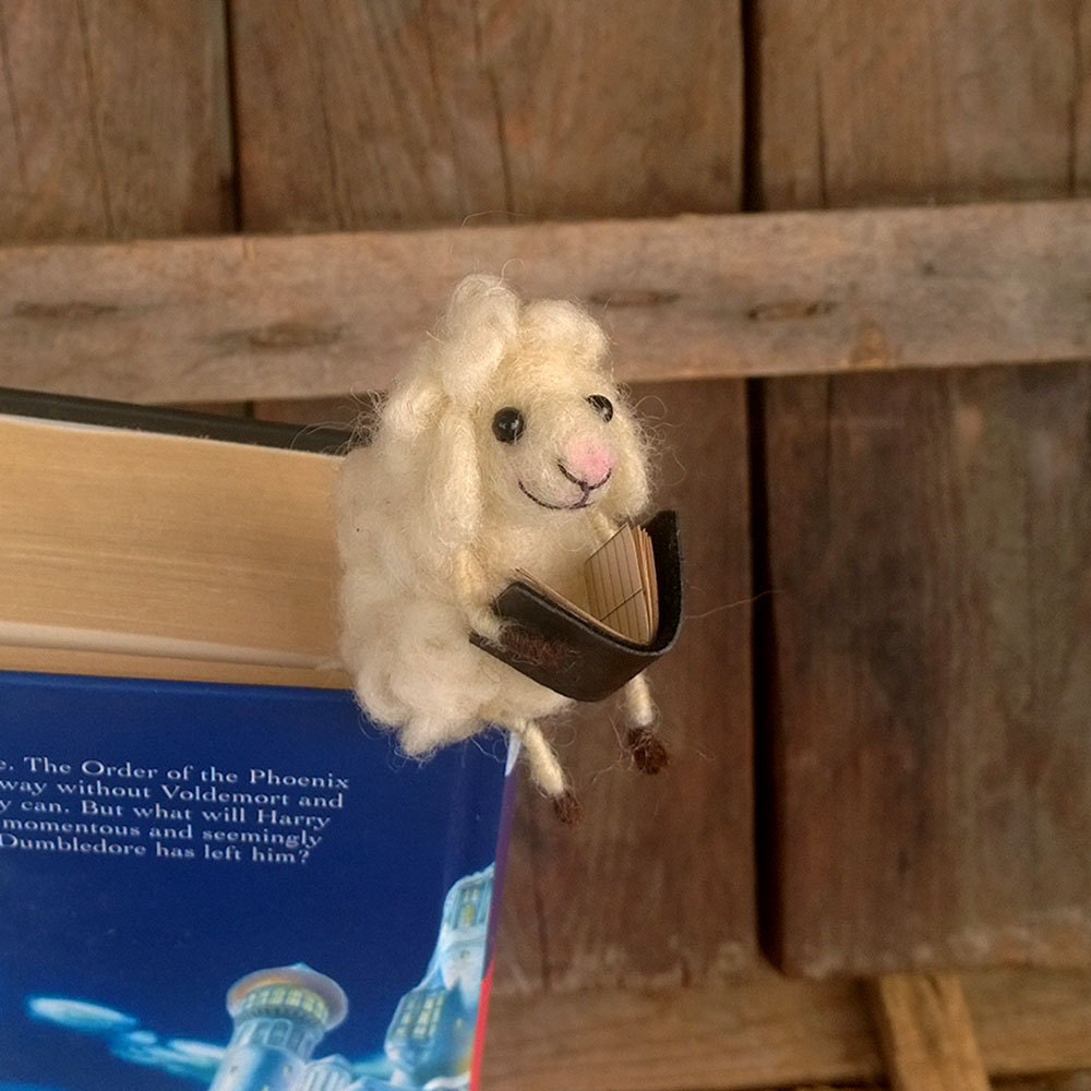 Bookmark Miniature Sheep Bookmark White Woolen Lamb Animal Etsy