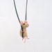 Mouse necklace jewelry White miniature woolen mouse Charm animal necklace Unique pendant Felt Accessory miniature mice Unique cute handmade 