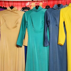 Ao Dai Vietnamese Dress Cream Nude Long Dress S-4xl - Etsy