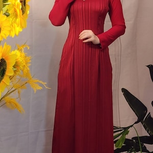 ao dai vietnamese designed double layers lunar new year traditional tet 2024