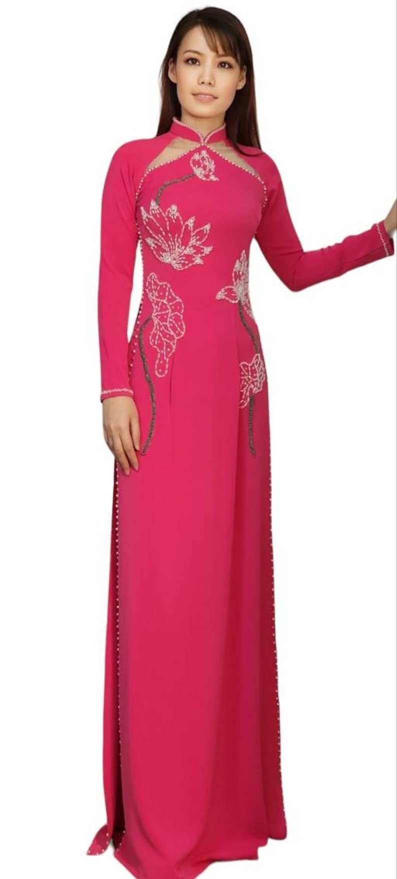 Ao Dai Vietnamese Dress Design Long Dress Etsy