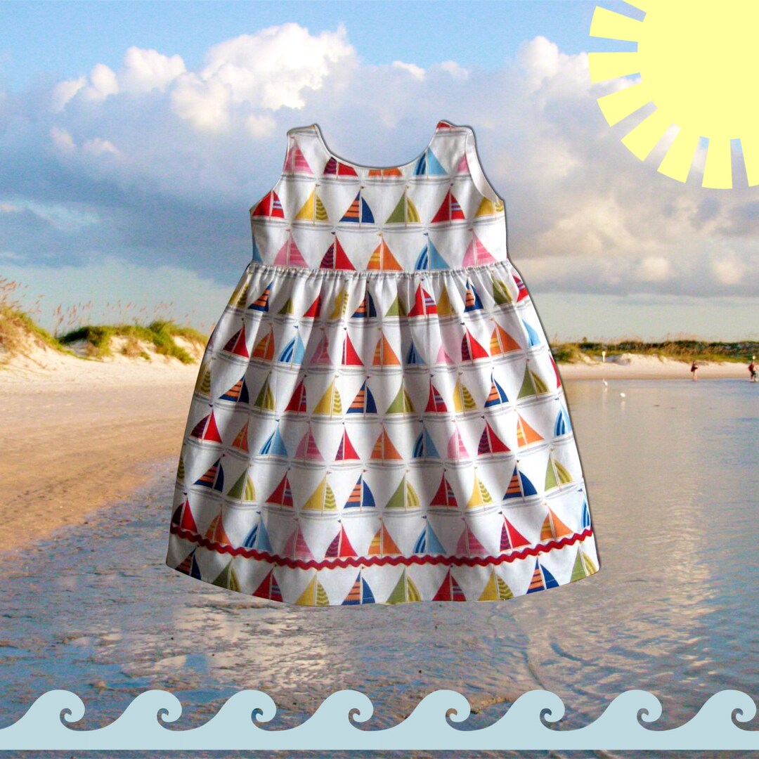 Bib Dress - Sailboats