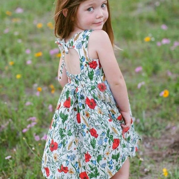 Poppy Field Dress, Birthday Party Dress, Portrait, Special Occasion Dress, New Born to 10 years - baby, toddler, girl