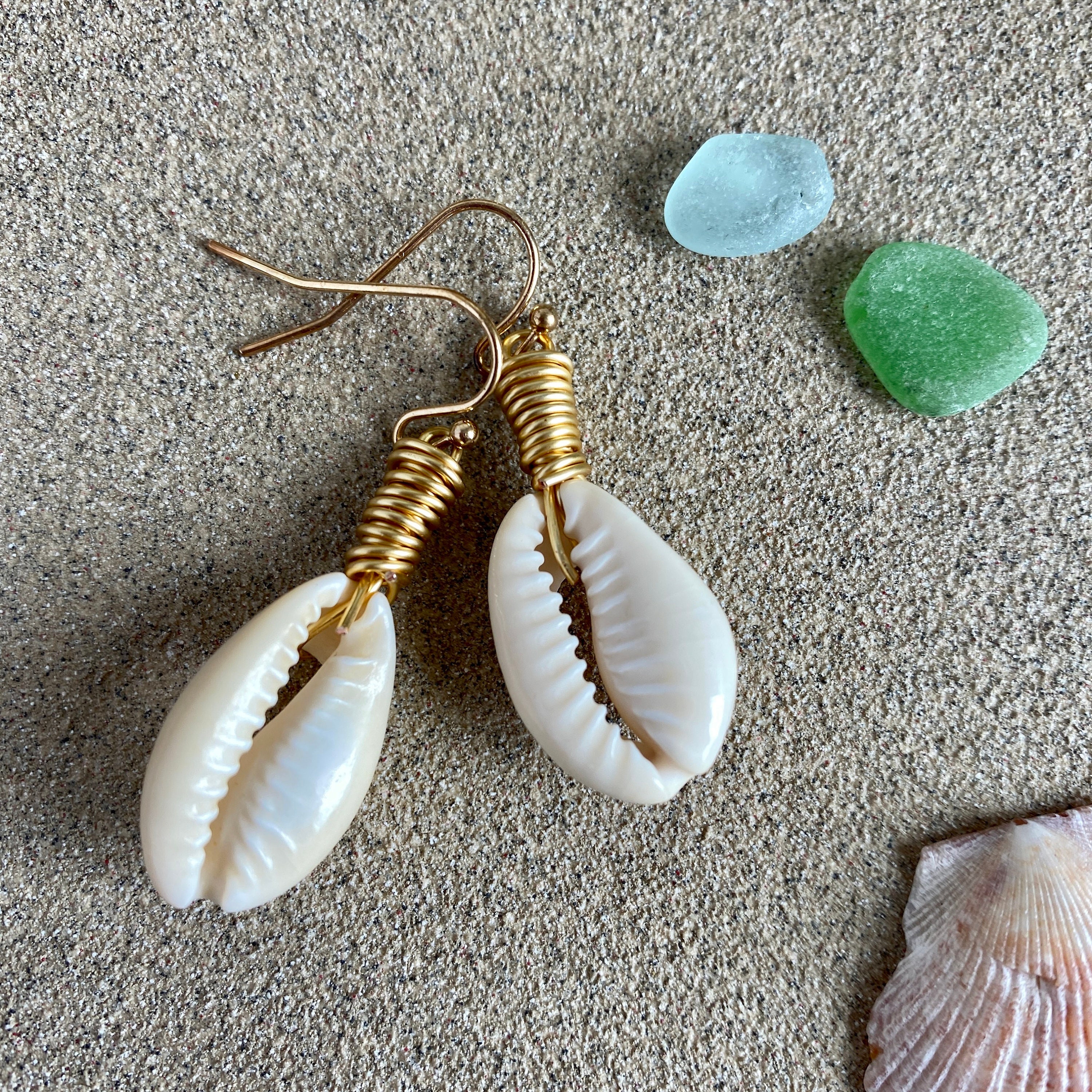 Seashell earrings deals