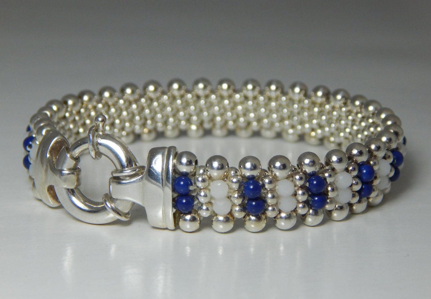 Villanova Spirit Blue and White Crystal Beads and Sterling Silver ...