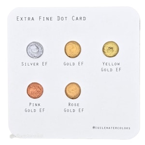 Campione di carta a pois extra fine Colori ad acquerello metallizzati luccicanti fatti a mano di iuilewatercolors