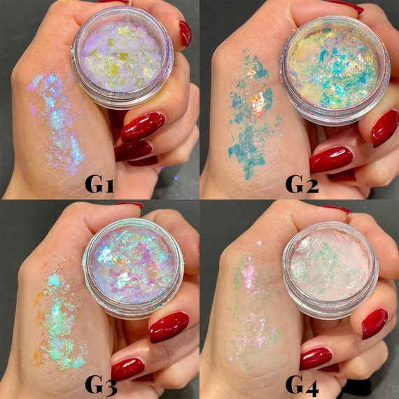 Iridescent Glitter Chameleon Nail Flakes Set of 6 Jars (Mixed Chameleon)