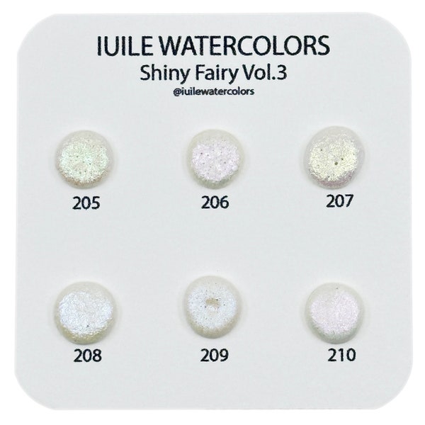 Limited Shiny Fairy Vol.3 Dot card Handmade Color Shift Aurora Shimmer Metallic Chameleon Watercolor Paints by iuilewatercolors