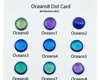 Oceans8 Dot Card Handmade Color Shift Aurora Shimmer Metallic Chameleon Watercolor Paints by iuilewatercolors