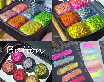 Tropical Half/Quarter/Button 2026 No.260~265 Handmade Iridescent Chameleon Super Color Shift Aurora Shimmer Watercolor Paints