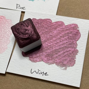 Wine red Handmade shimmer watercolor paints Mica