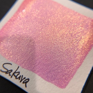 Sakura pink watercolor paints Half pans Mica