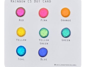 Rainbow CS Dot Card Tester Sampler Watercolor Shimmer Glittery Paints