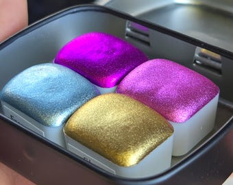 Half Cosmic Pastel Handmade Christmas Shimmer Watercolor Paints