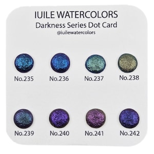 Cartão Darkness Dot Color Shift Tintas aquarela cintilantes artesanais por iuilewatercolors