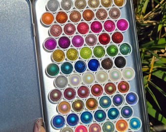 3 & 4 Magical Drop Tiny Sampler set Handmade Shimmer Hologram Color shift Chrome mica Chameleon Watercolor Paint