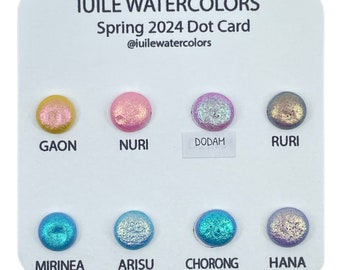 Dot Card Spring 2024 Tester Handmade Color Shift Shimmer Shine Watercolor Paints by iuilewatercolors